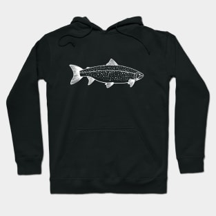 Landlocked Salmon - handmade ink drawing Hoodie